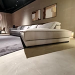 Asymmetrical Curved Corner Lounge Sofa with Premium Matte Leather Upholstery